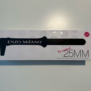Enzo Milano 25mm Clipless Curling Iron Wand Black Glove Styling NEW